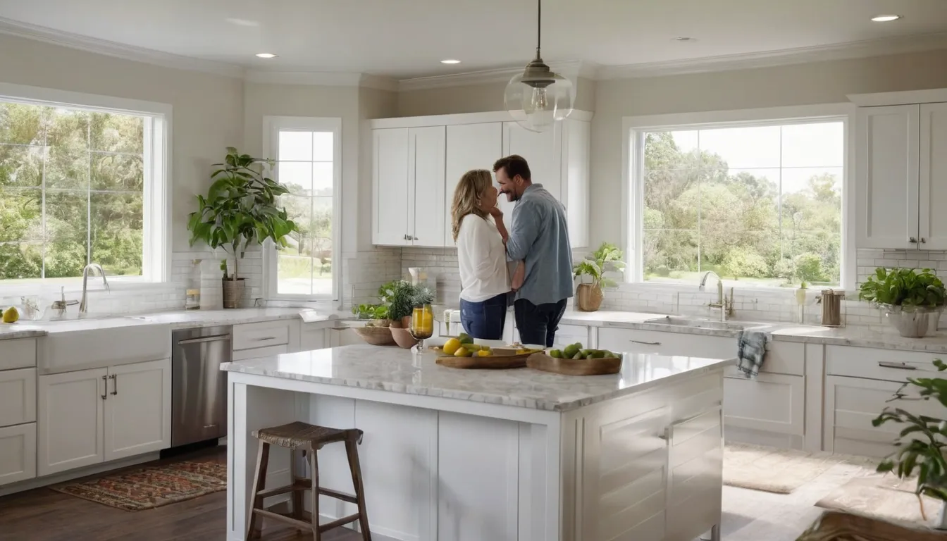Newly remodeled bright kitchen with white cabinets and quartz counters in a Dallas home